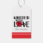 愛ハートウールで編んだギフトラベル ギフトタグ (正面)