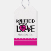 愛ハートウールで編んだギフトラベル ギフトタグ (正面)
