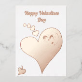 愛ハートカップル写真メッセージバレンタインカード 箔シーズンカード (正面)