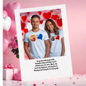 愛ハートカップル写真メッセージバレンタインカード 箔シーズンカード