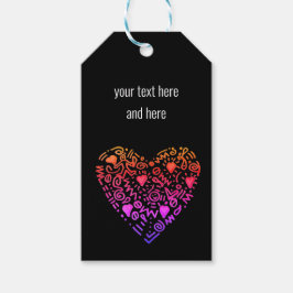 愛ハートグラデーションピンク ギフトタグ