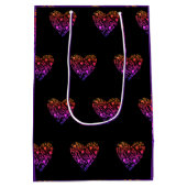 愛ハートグラデーションピンク ミディアムペーパーバッグ (裏面)