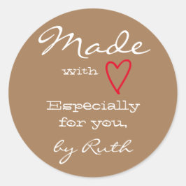 愛ハートシンプルで作ったライトブラウンのミニマリスト ラウンドシール