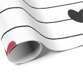 愛ハートストライプパターン ラッピングペーパー (ロールコーナー)