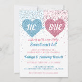 愛ハートバレンタインデー性別がパーティーを表示 招待状 (正面)