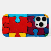 愛ハートパズル受容自閉症意識 Case-Mate iPhoneケース (裏面 (横))