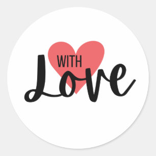 愛ハートパッケージ付き封筒バレンタインデー ラウンドシール