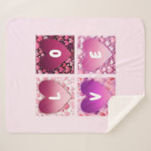 愛ハートピンク シェルパブランケット (正面(横))