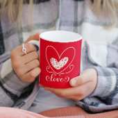 愛ハートモダンかわいいハッピーヴァレンティーンズデイギフト コーヒーマグカップ