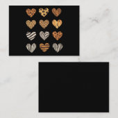 愛ハートレオパードキュートバレンタインの日 ノートカード (正面/裏面)