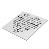 愛ハートワードクラウド – 白黒 タイル (側面)