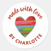 愛ハート丸クラシックシールで作る ラウンドシール (正面)