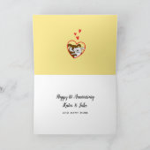 愛ハート名を追加する任意の年happy anniversary カード (内部)