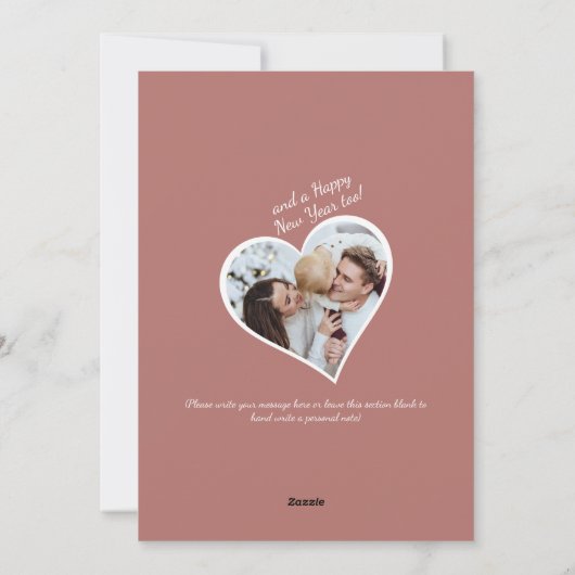 愛ハート家族の写真クリスマス シーズンカード (裏面)