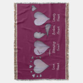 愛ハート愛の物語ロマンチック違うと スローブランケット (正面縦)