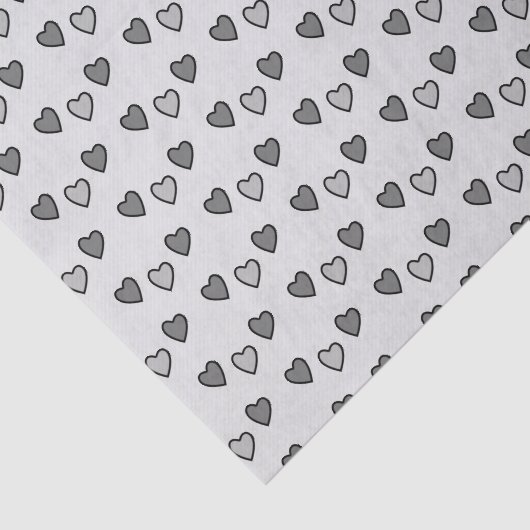 愛ハート淡い色のとダークグレーの贈り物 薄葉紙 (詳細)