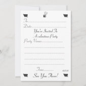 愛ハート炎とキャンドルブラックとグレーのパーティー 招待状 (裏面)