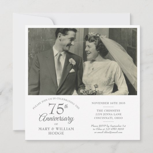 愛ハート結婚紙吹雪75周年記念 招待状 (正面)