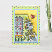 愛ハート自動販売機を探すロボット空白の カード (正面)