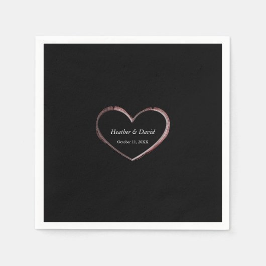 愛ハート魅力的魅力的結婚の スタンダードカクテルナプキン (正面)