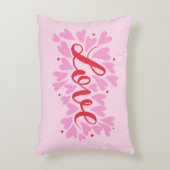 愛ハート – ピンクと赤 アクセントクッション (正面(垂直))