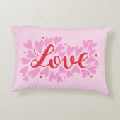 愛ハート – ピンクと赤 アクセントクッション (裏面)