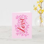 愛ハート – ピンクと赤 カード (黄色い花)