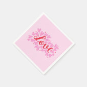 愛ハート – ピンクと赤 スタンダードカクテルナプキン (角)