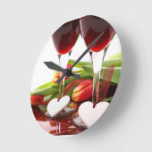 愛ハート ラウンド壁時計 (傾斜)