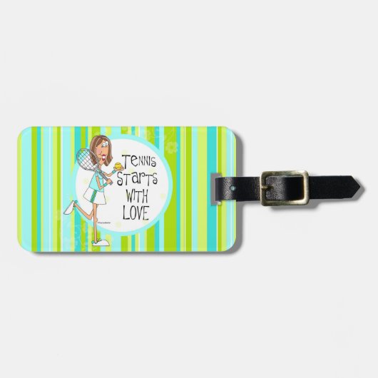 愛バッグのラベルとのテニスの開始 ラゲッジタグ (正面横)