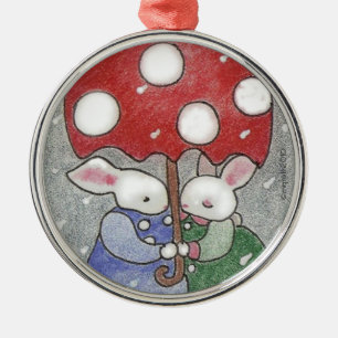 愛バニーのクリスマスの装飾 メタルオーナメント