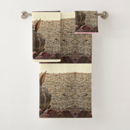 "愛バニー"の浴室タオルセット バスタオルセット