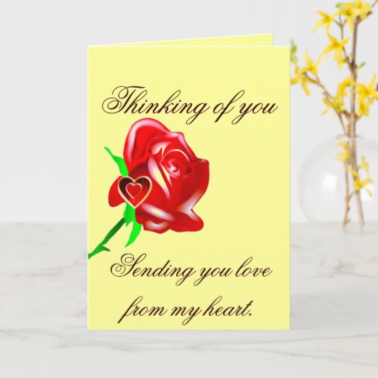 愛バラ及びHeart_ カード (黄色い花)