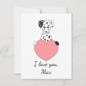 愛バレンタインのかわいいダルマチアン シーズンカード (正面)