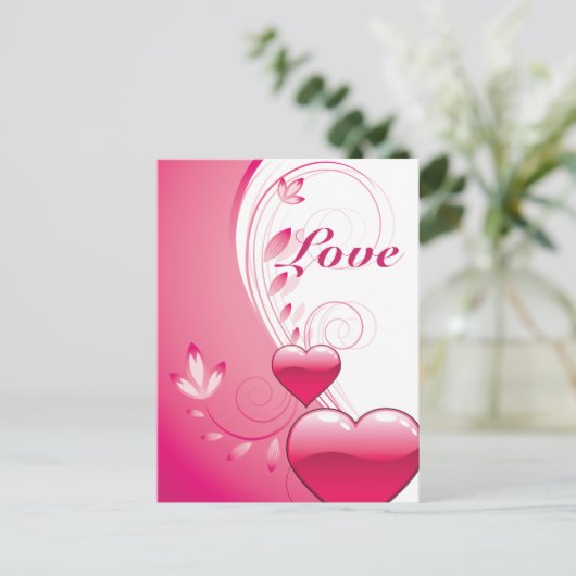 愛バレンタインデーのカスタムのギフト シーズンポストカード (スタンド正面)