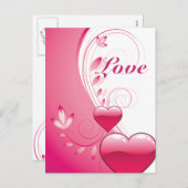 愛バレンタインデーのカスタムのギフト シーズンポストカード (正面/裏面)