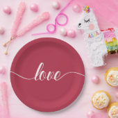 愛バレンタインデーのタイポグラフィ|の紙皿 ペーパープレート (パーティー)