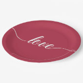 愛バレンタインデーのタイポグラフィ|の紙皿 ペーパープレート (アングル)