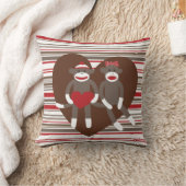 愛バレンタインデーのハートのギフトのソックス猿 クッション (ブランケット)