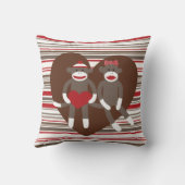 愛バレンタインデーのハートのギフトのソックス猿 クッション (裏面)