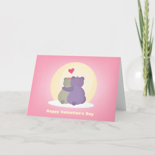 愛バレンタインデーの挨拶状のくま シーズンカード (正面)