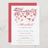 愛バレンタインデーの赤ちゃんシャワーが浴びる 招待状 (正面/裏面)