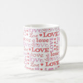 愛バレンタインデー愛かわいい書道ピンク コーヒーマグカップ (正面右)