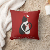 愛バレンタインデー2の味方されたプリントの猫は置きます クッション (ブランケット)