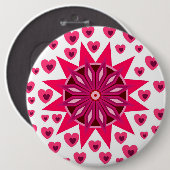 愛バレンタイン、ハートBとの誕生日パーティギフト 缶バッジ (正面&裏面)