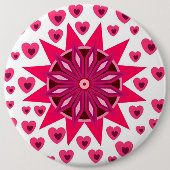 愛バレンタイン、ハートBとの誕生日パーティギフト 缶バッジ (正面)