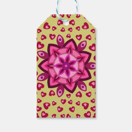 愛バレンタイン、誕生日パーティギフトとハート ギフトタグ (正面)