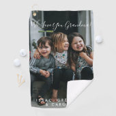 愛パーソナライズされたおばあちゃん写真手書き ゴルフタオル (インサイチュ)