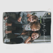 愛パーソナライズされたおばあちゃん写真手書き ゴルフタオル (横)