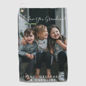 愛パーソナライズされたおばあちゃん写真手書き ゴルフタオル (正面)